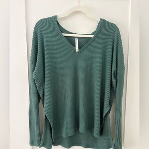 The group Babaton Aritzia | green v-neck longsleeve soft stretchy size 1 (S / M)